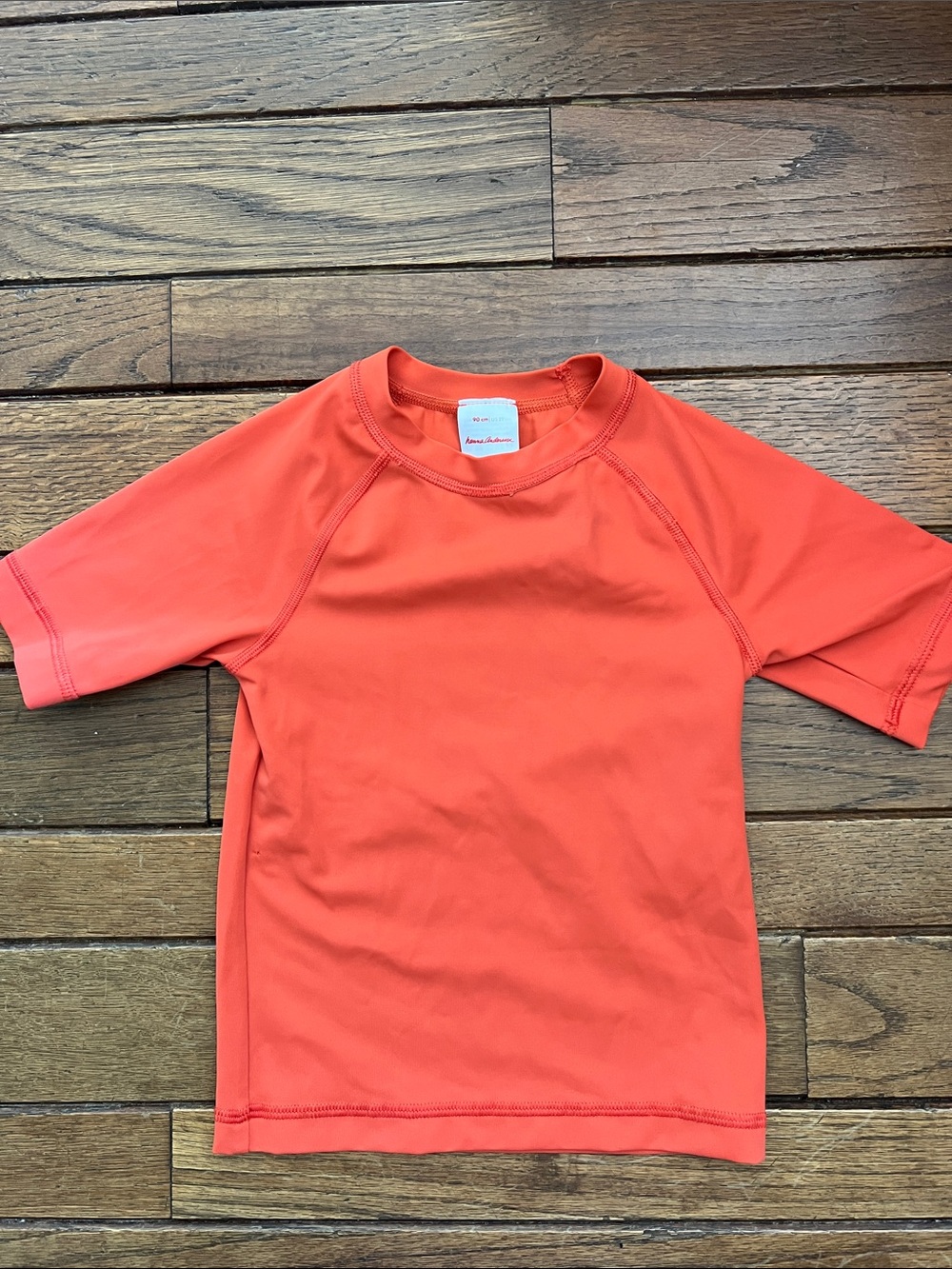 Hanna Andersson Orange Rashguard Swim Top Short Sleeve Size 3T Like New